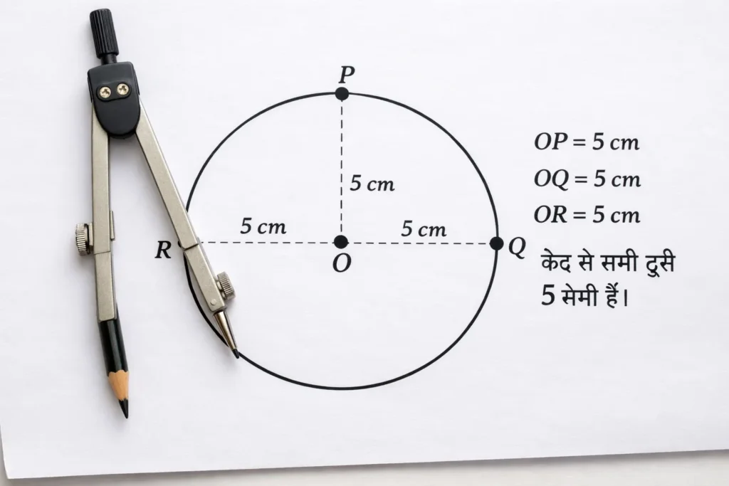 कक्षा 10 गणित अध्याय 10: वृत्त (Circle) – आसान भाषा में सम्पूर्ण नोट्स, सूत्र व प्रश्न समाधान circle draw with compass