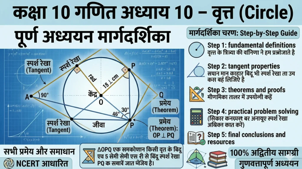 कक्षा 10 गणित अध्याय 10: वृत्त (Circle) – आसान भाषा में सम्पूर्ण नोट्स, सूत्र व प्रश्न समाधान वृत्त (Circle) – आसान भाषा में सम्पूर्ण नोट्स