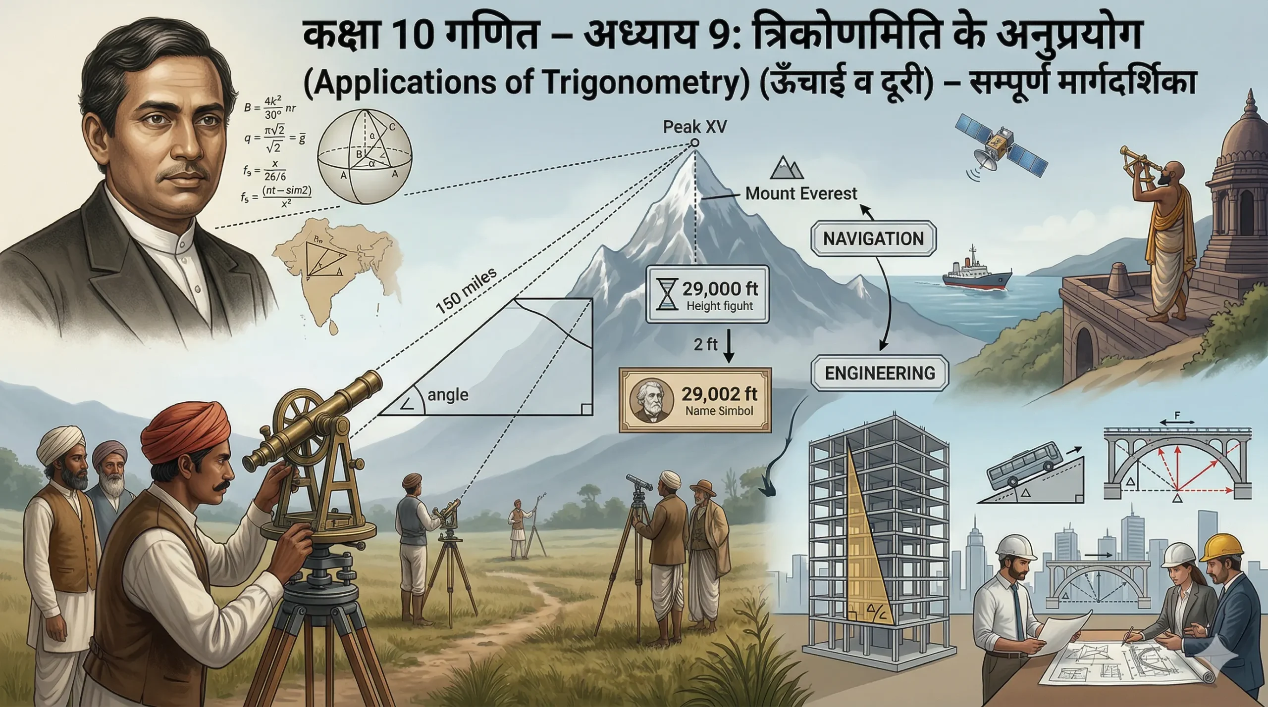 त्रिकोणमिति के अनुप्रयोग(Applications of Trigonometry)