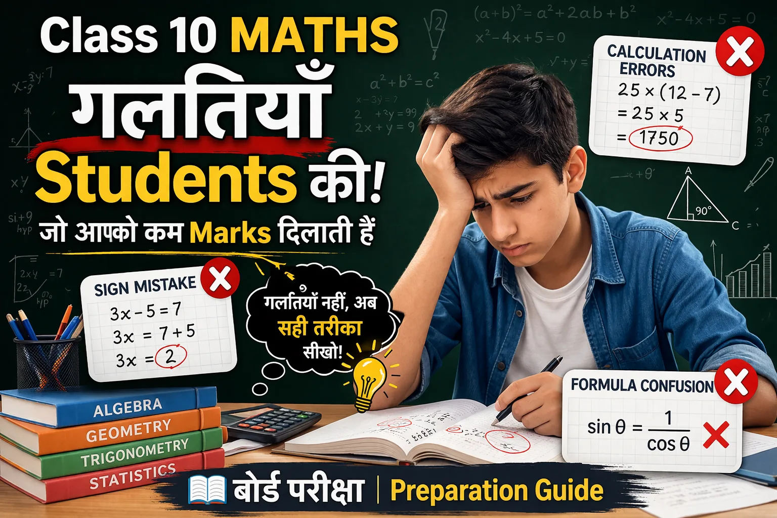 calculation mistake in math during board examination