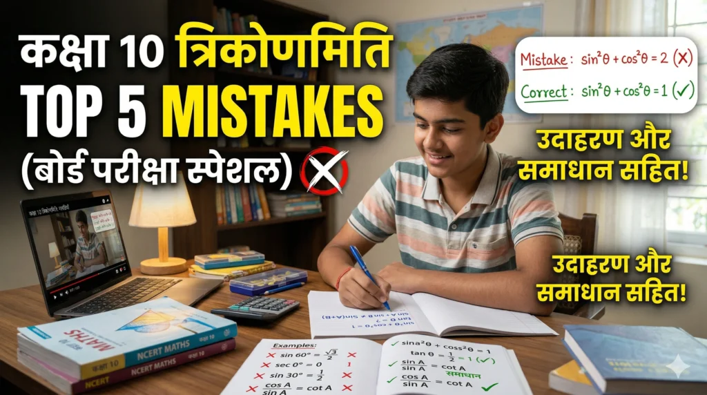 कक्षा 10 त्रिकोणमिति में होने वाली Top Mistakes (Board Exam Guide) – उदाहरण और समाधान सहित