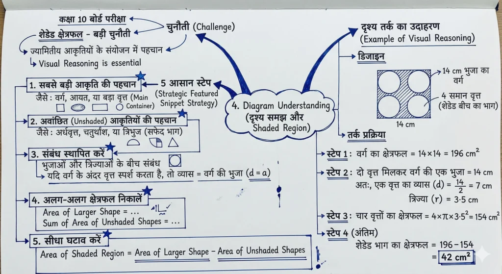 4. Diagram Understanding (दृश्य समझ और Shaded Region)