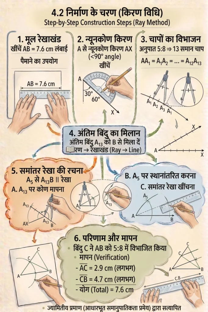 निर्माण के चरण (Step-by-step Construction Steps)