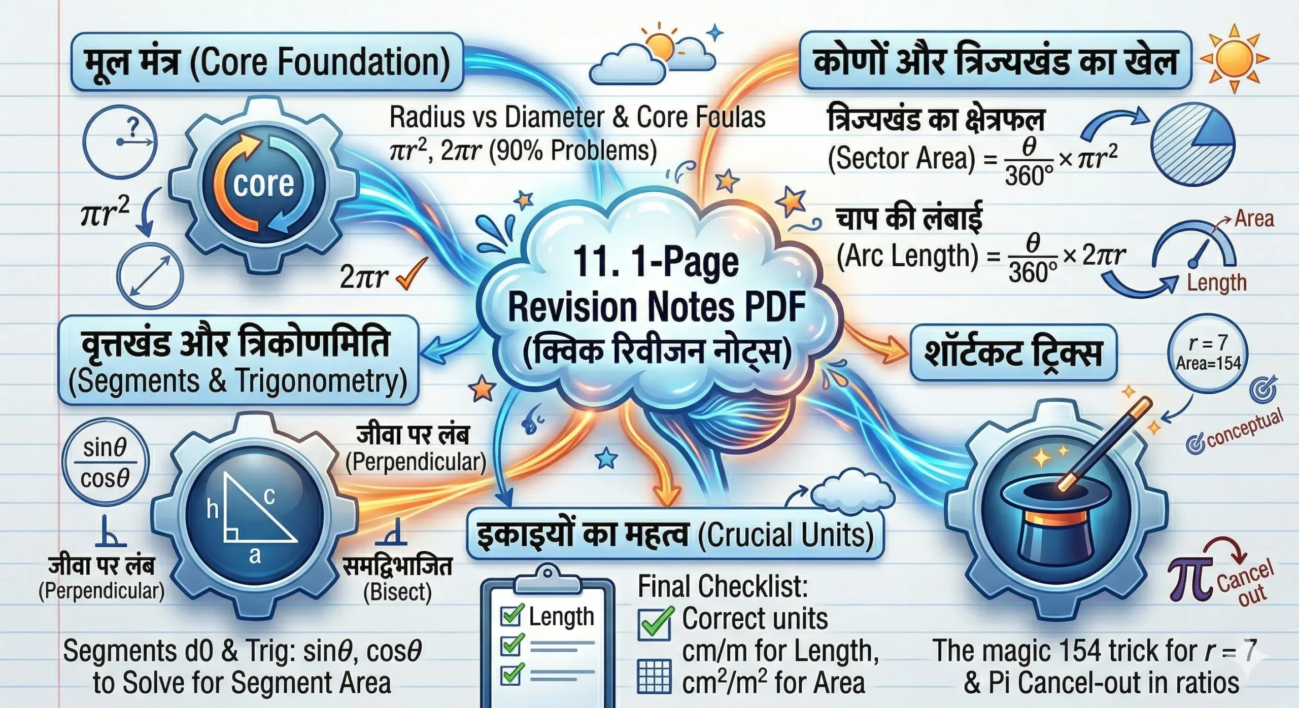 वृत्तों से संबंधित क्षेत्रफल (अध्याय 12) – सबसे आसान और शानदार गाइड | सूत्र, ट्रिक्स और उदाहरण