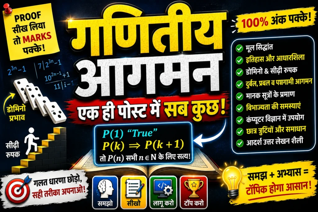 गणितीय आगमन का सिद्धांत Class 11 Notes PDF, NCERT Solutions, Tricks, Proofs एवं Mind Map