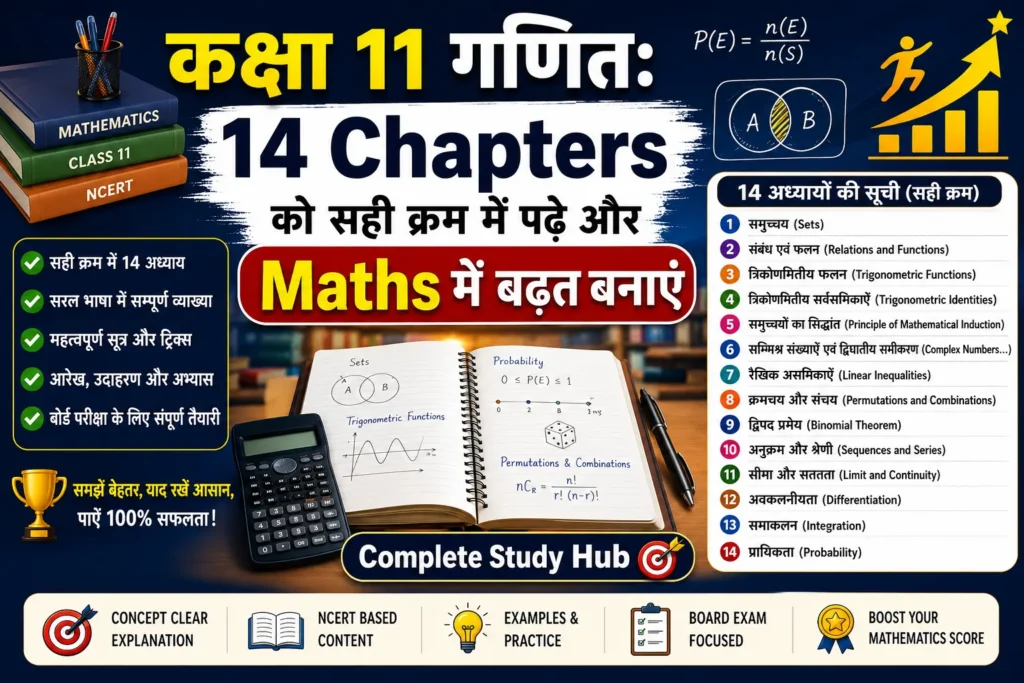 कक्षा 11 गणित: 14 Chapters को सही क्रम में पढ़ें और Maths में बढ़त बनाएं | Complete Study Hub