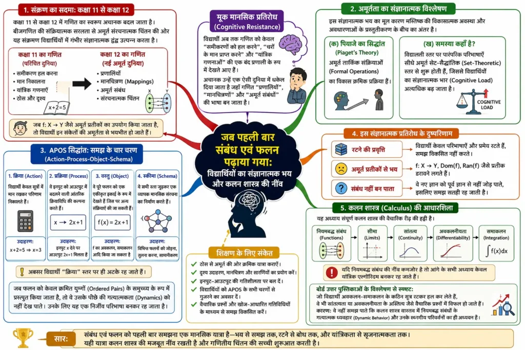 जब पहली बार संबंध एवं फलन पढ़ाया गया: विद्यार्थियों का संज्ञानात्मक भय और कलन शास्त्र की नींव