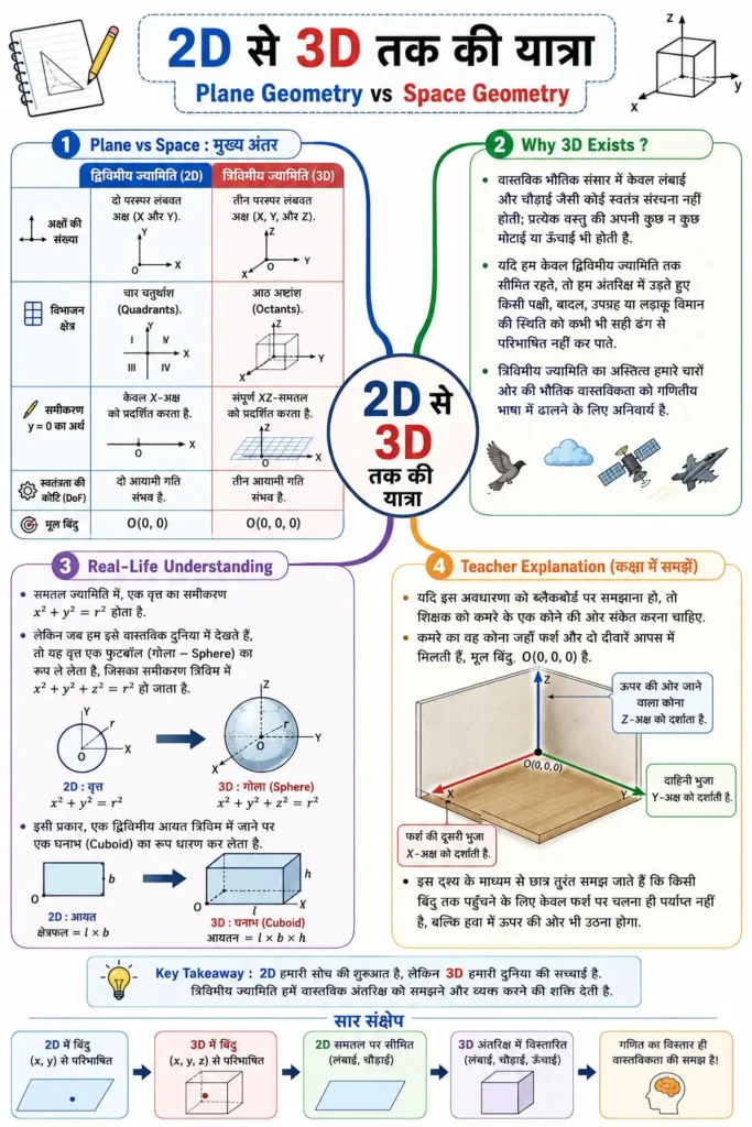 2D से 3D तक की यात्रा mind map