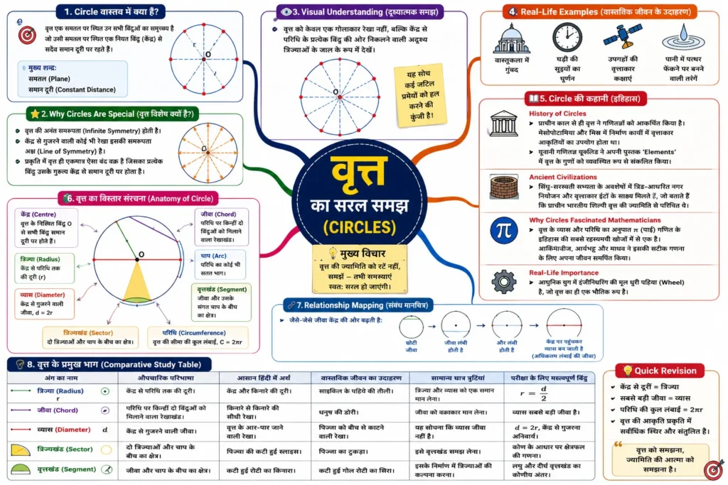 वृत्त का सरल समझ।