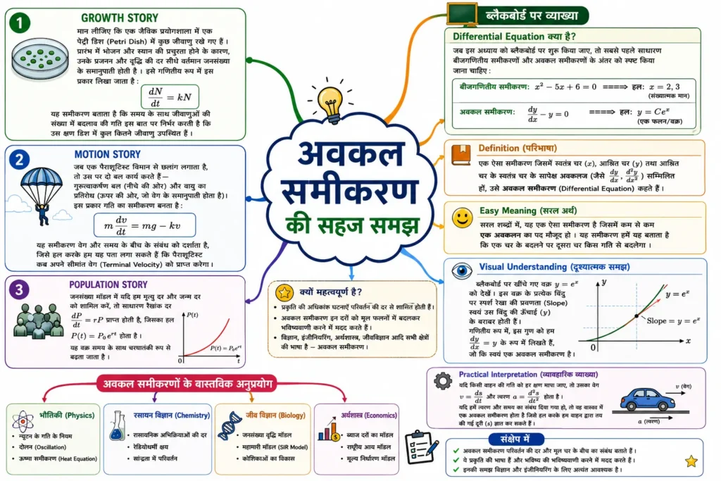 अवकल समीकरण की सहज समझ mind map 