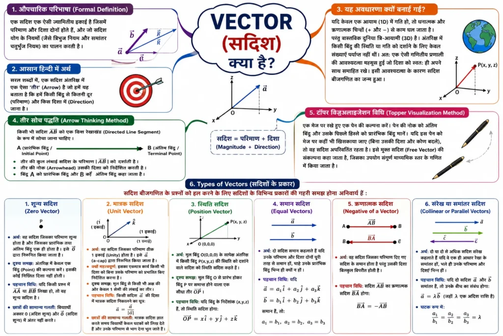 Vector (सदिश) क्या है? mind map