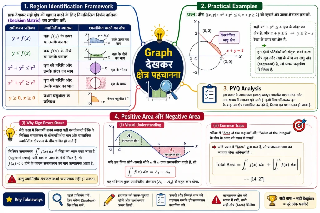 समाकलनों के अनुप्रयोग का Graph देखकर क्षेत्र पहचानना