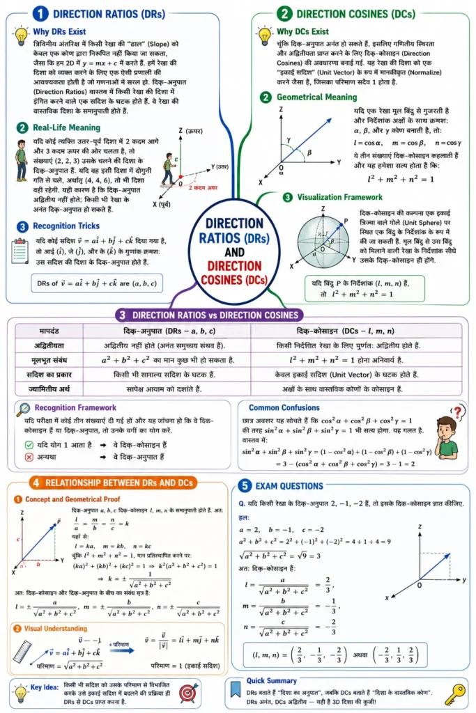Direction Ratios (DRs) mind map