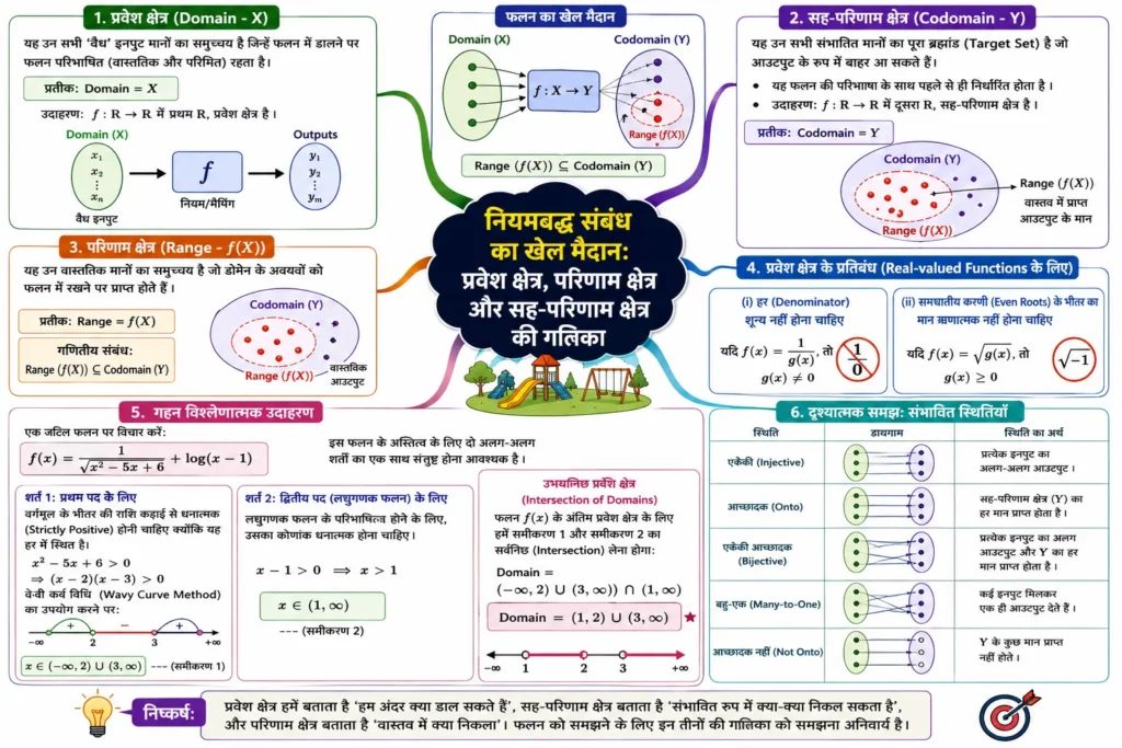 नियमबद्ध संबंध का खेल मैदान: प्रवेश क्षेत्र, परिणाम क्षेत्र और सह-परिणाम क्षेत्र की गतिकी