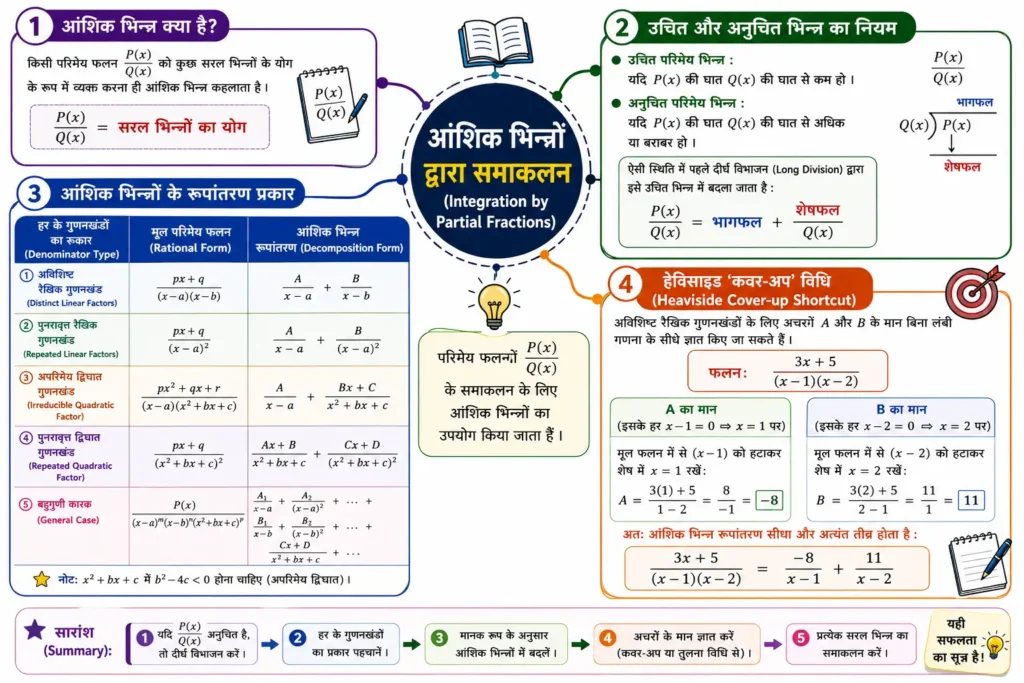 आंशिक भिन्नों द्वारा समाकलन (Integration by Partial Fractions)
