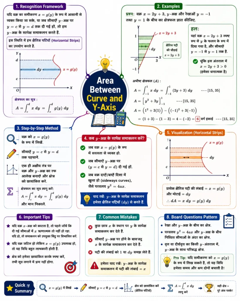 समाकलनों के अनुप्रयोग का Area Between Curve and Y-Axis