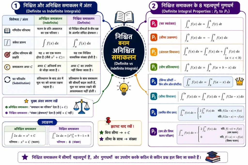 निश्चित बनाम अनिश्चित समाकलन (Definite vs Indefinite Integrals)