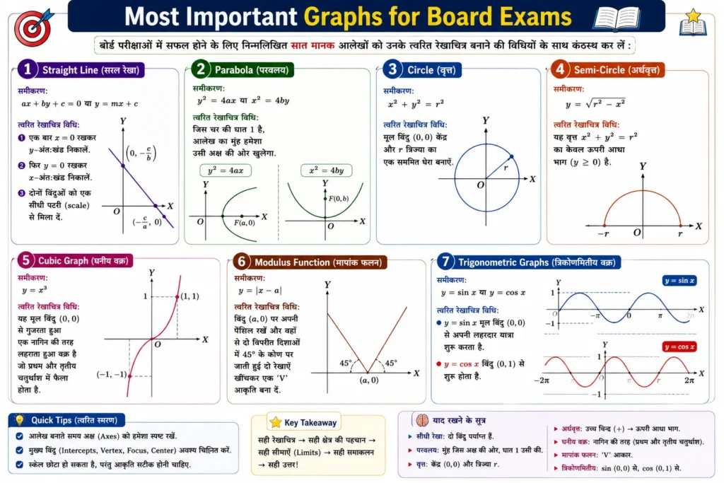 समाकलनों के अनुप्रयोग का Most Important Graphs for Board Exams