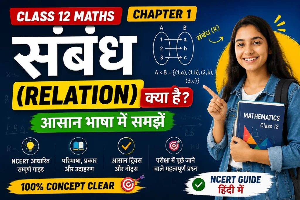 संबंध (Relation) क्या है? आसान भाषा में समझें | Class 12 Maths Chapter 1 NCERT Guide