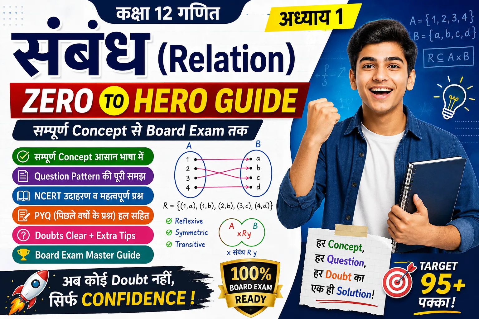 संबंध (Relation) Zero to Hero Guide | कक्षा 12 गणित अध्याय 1 का सम्पूर्ण Concept, Question Pattern, PYQ, Doubts एवं Board Exam Master Guide