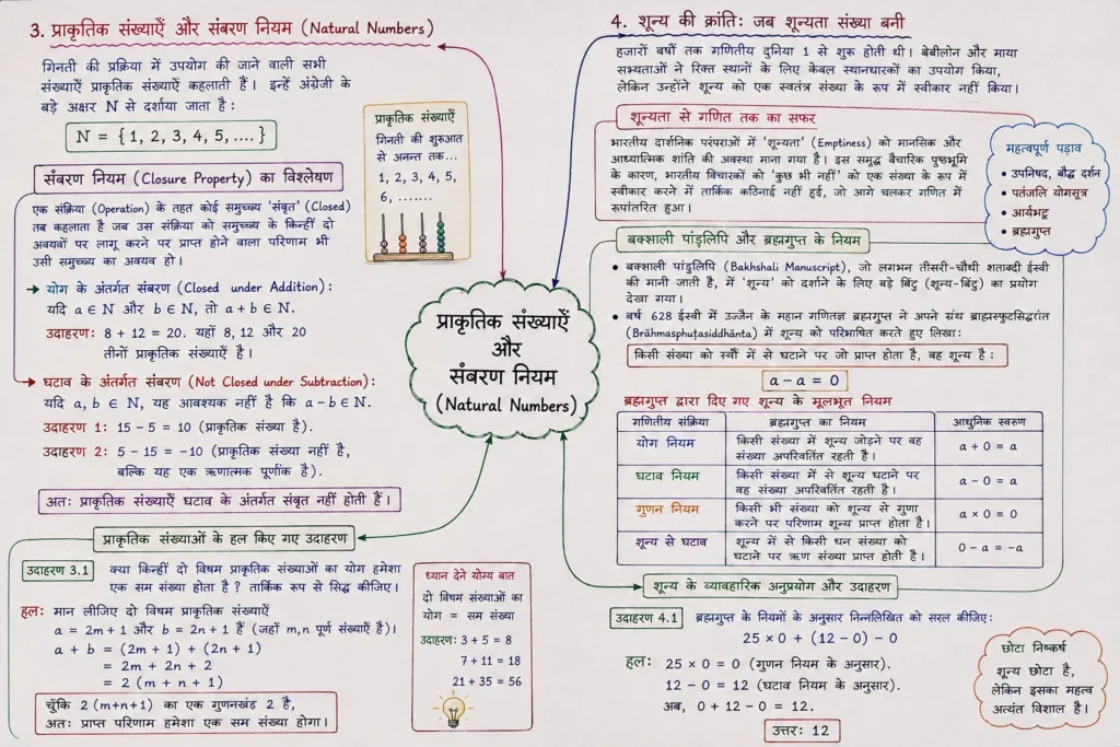 3. प्राकृतिक संख्याएँ और संवरण नियम (Natural Numbers)