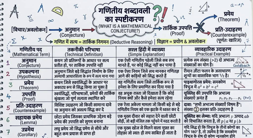 गणितीय शब्दावली का स्पष्टीकरण (What is a Mathematical Conjecture?)