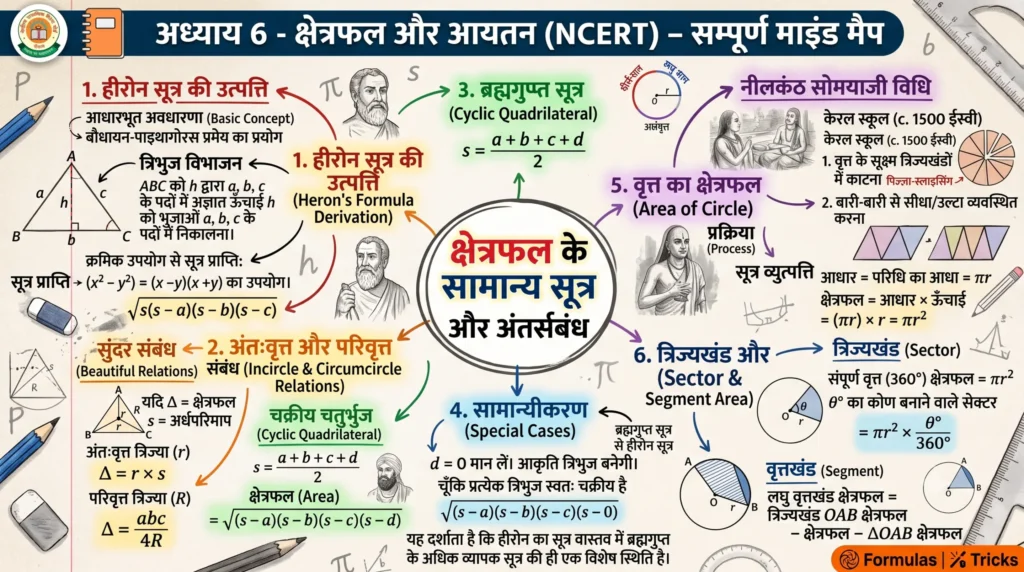 हीरोन का सूत्र mind map