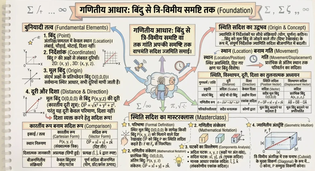 गणितीय आधार: बिंदु से त्रि-विमीय समष्टि तक (Foundation)