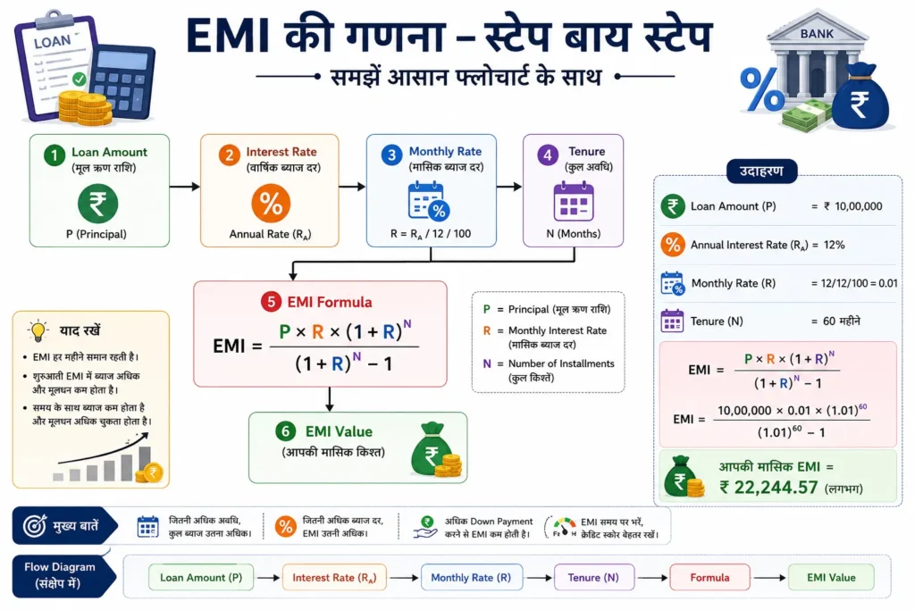 चरण-दर-चरण सटीक EMI गणना: गणितीय उदाहरण