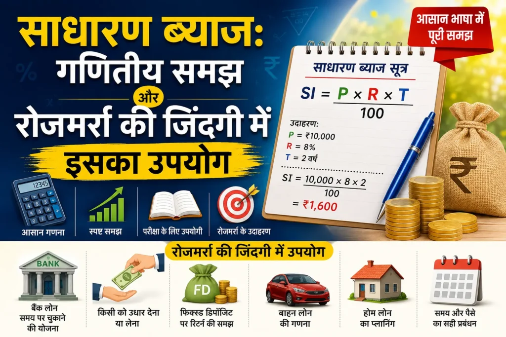 साधारण ब्याज: गणितीय समझ और रोजमर्रा की जिंदगी में इसका उपयोग