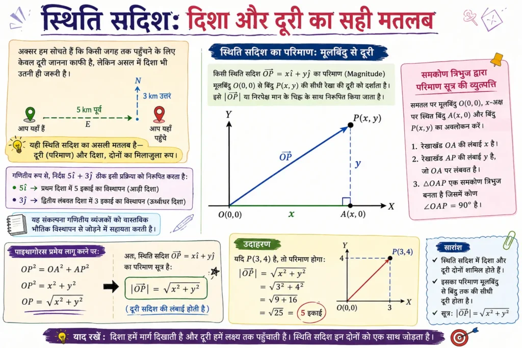 स्थिति सदिश: दिशा और दूरी का सही मतलब