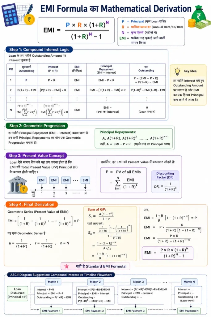EMI Formula का Mathematical Derivation
